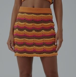 70’s Style Crocheted Mini Skirt Size XL